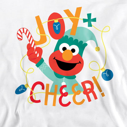 White - Side - Sesame Street Unisex Adult Joy And Cheer With Elmo Christmas Sweatshirt