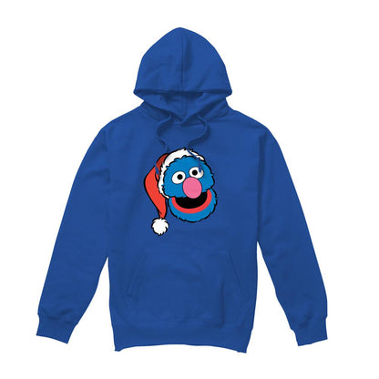 Royal Blue - Front - Sesame Street Unisex Adult Grover Santa Hat Christmas Hoodie