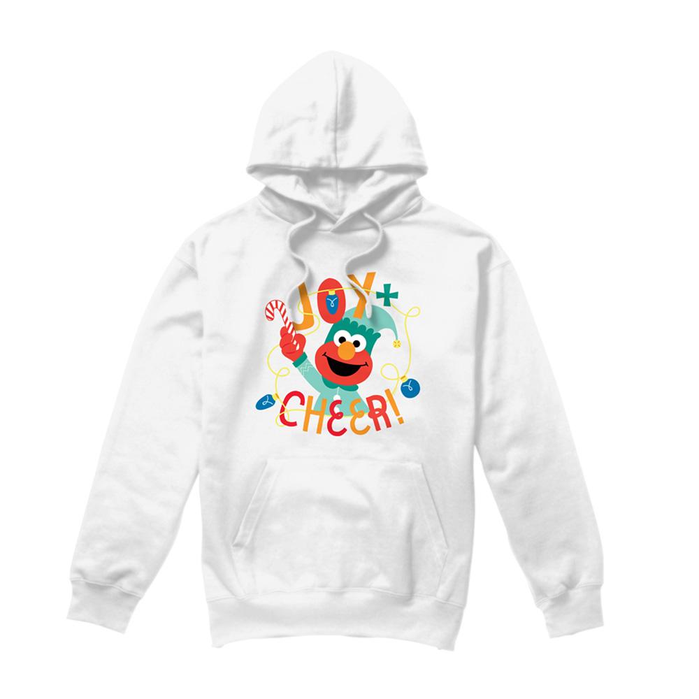 White - Front - Sesame Street Unisex Adult Joy And Cheer Elmo Christmas Hoodie
