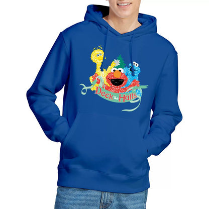 Royal Blue - Lifestyle - Sesame Street Unisex Adult Deck The Halls Christmas Hoodie