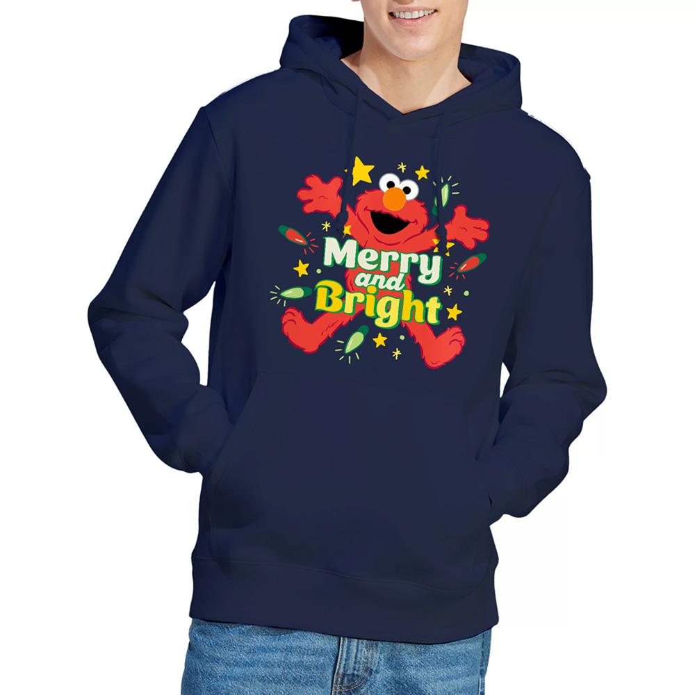 Navy - Lifestyle - Sesame Street Unisex Adult Merry And Bright Elmo Christmas Hoodie