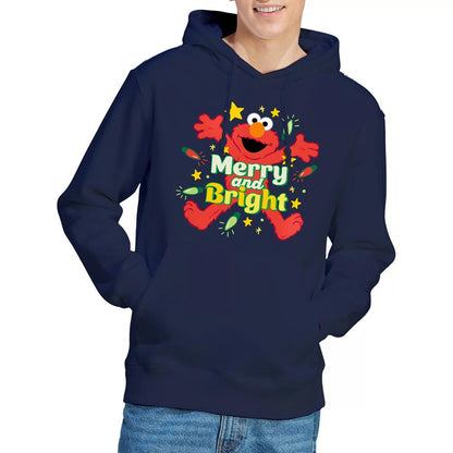 Navy - Lifestyle - Sesame Street Unisex Adult Merry And Bright Elmo Christmas Hoodie