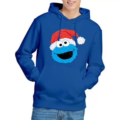 Royal Blue - Lifestyle - Sesame Street Unisex Adult Cookie Monster Scribble Christmas Hoodie