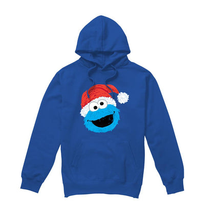 Royal Blue - Front - Sesame Street Unisex Adult Cookie Monster Scribble Christmas Hoodie