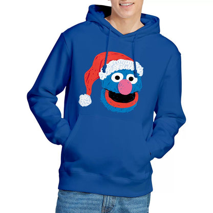 Royal Blue - Lifestyle - Sesame Street Unisex Adult Grover Scribble Christmas Hoodie