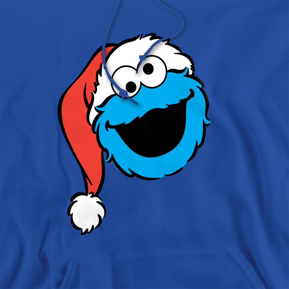Royal Blue - Pack Shot - Sesame Street Unisex Adult Cookie Monster Santa Hat Christmas Hoodie