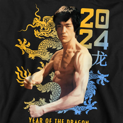 Black - Pack Shot - Bruce Lee Unisex Adult Year Of The Dragon Two Tone Sweatshirt