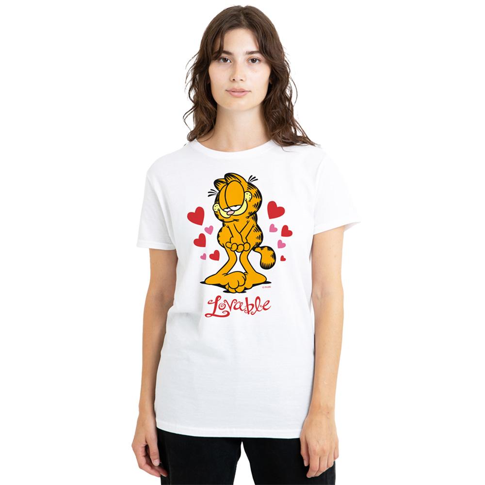 White - Back - Garfield Womens-Ladies Lovable T-Shirt