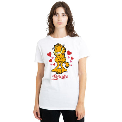 White - Back - Garfield Womens-Ladies Lovable T-Shirt