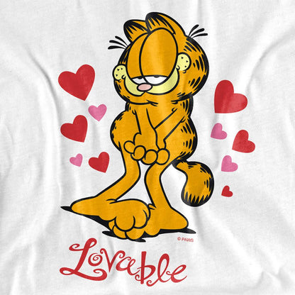 White - Side - Garfield Womens-Ladies Lovable T-Shirt