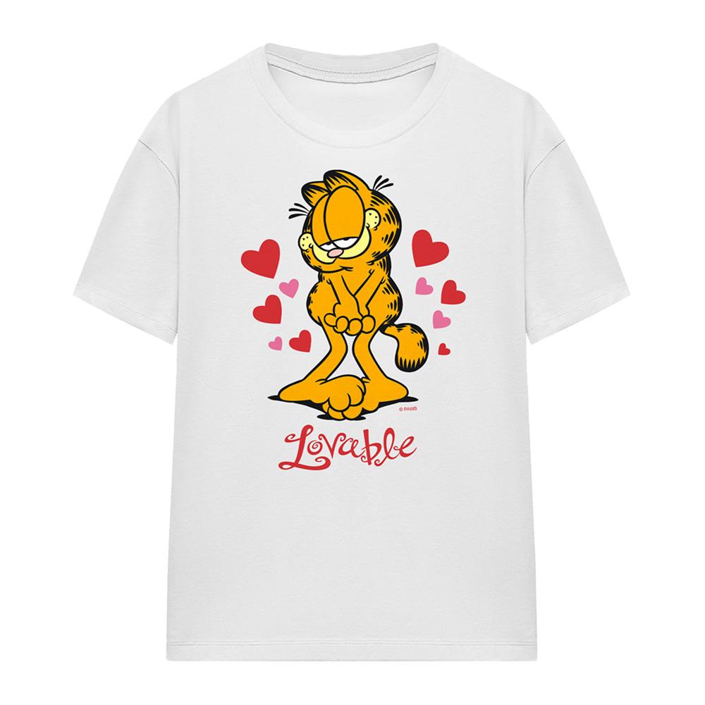 White - Front - Garfield Womens-Ladies Lovable T-Shirt