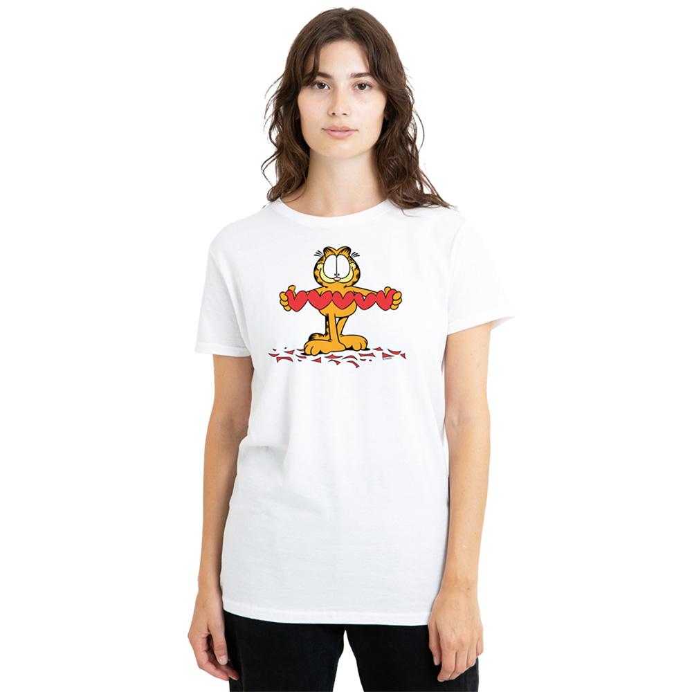 White - Back - Garfield Womens-Ladies Sweetheart T-Shirt