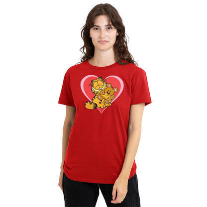 Red - Back - Garfield Womens-Ladies Cute N Cuddly T-Shirt