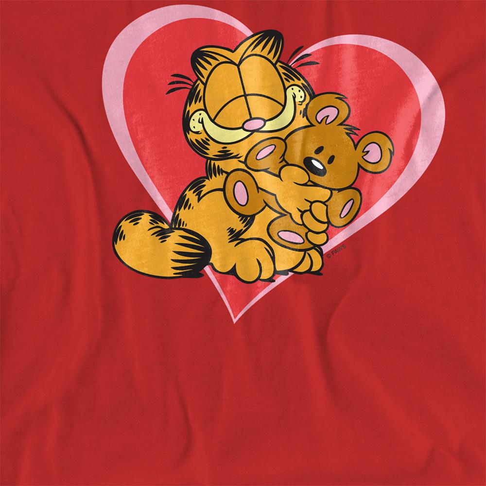 Red - Side - Garfield Womens-Ladies Cute N Cuddly T-Shirt