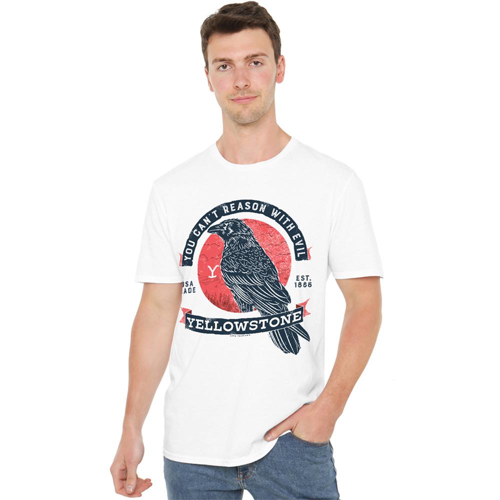 White - Back - Yellowstone Unisex Adult You Can´t Reason With Evil T-Shirt
