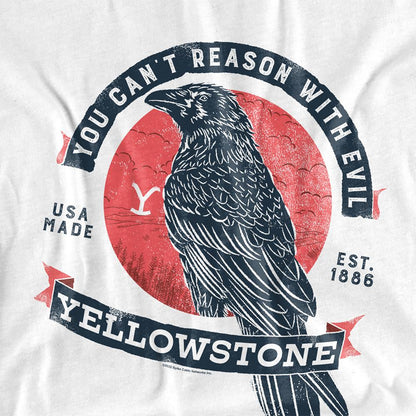 White - Side - Yellowstone Unisex Adult You Can´t Reason With Evil T-Shirt