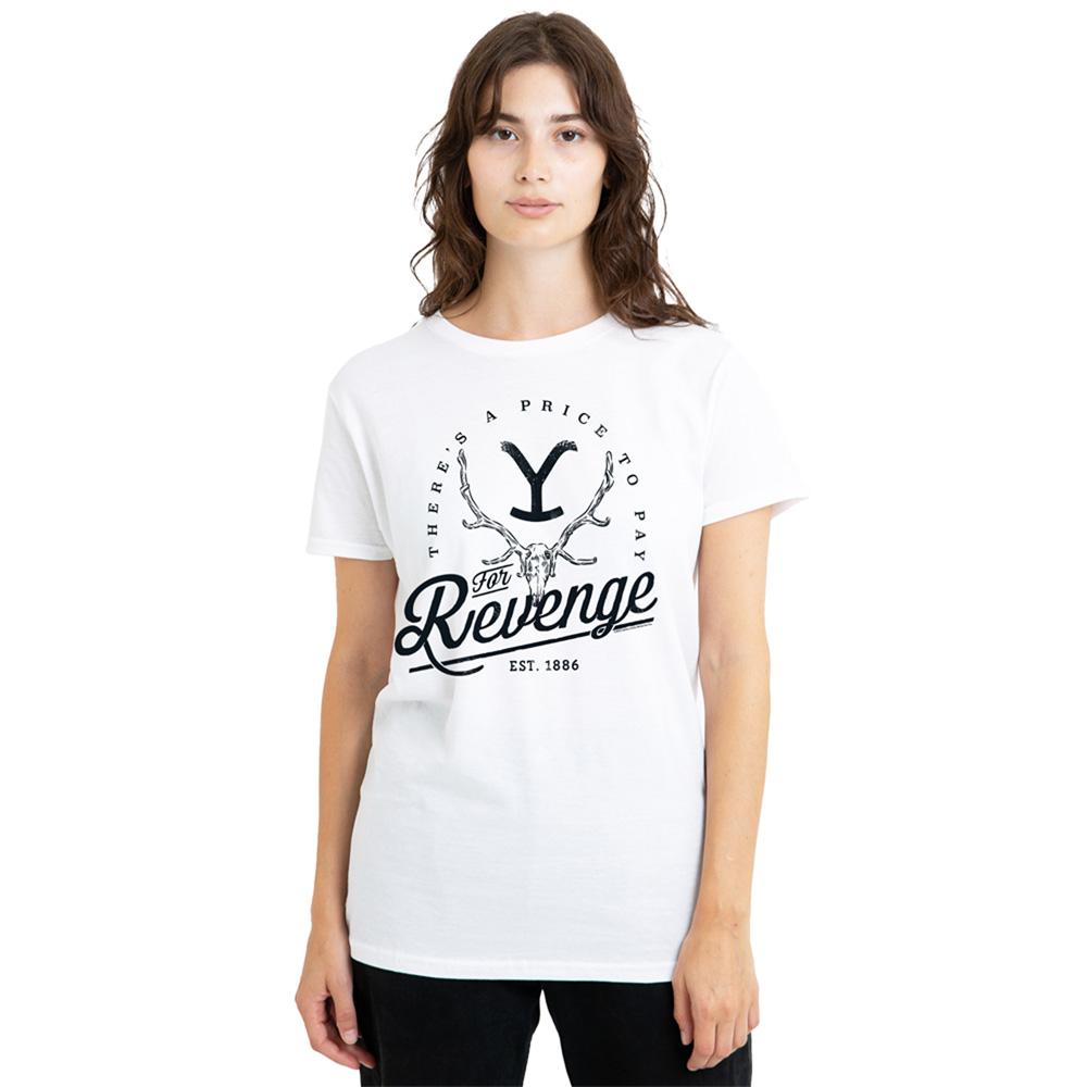 White - Back - Yellowstone Womens-Ladies There´s A Price To Pay T-Shirt