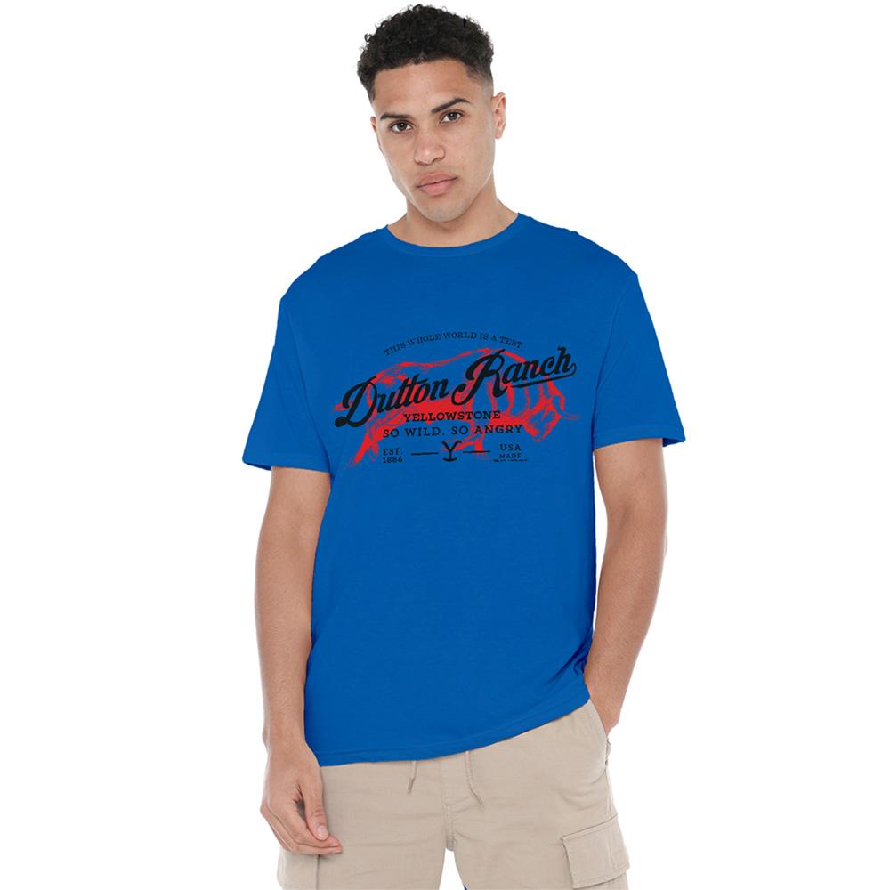 Royal Blue - Back - Yellowstone Unisex Adult So Wild So Angry Bull T-Shirt