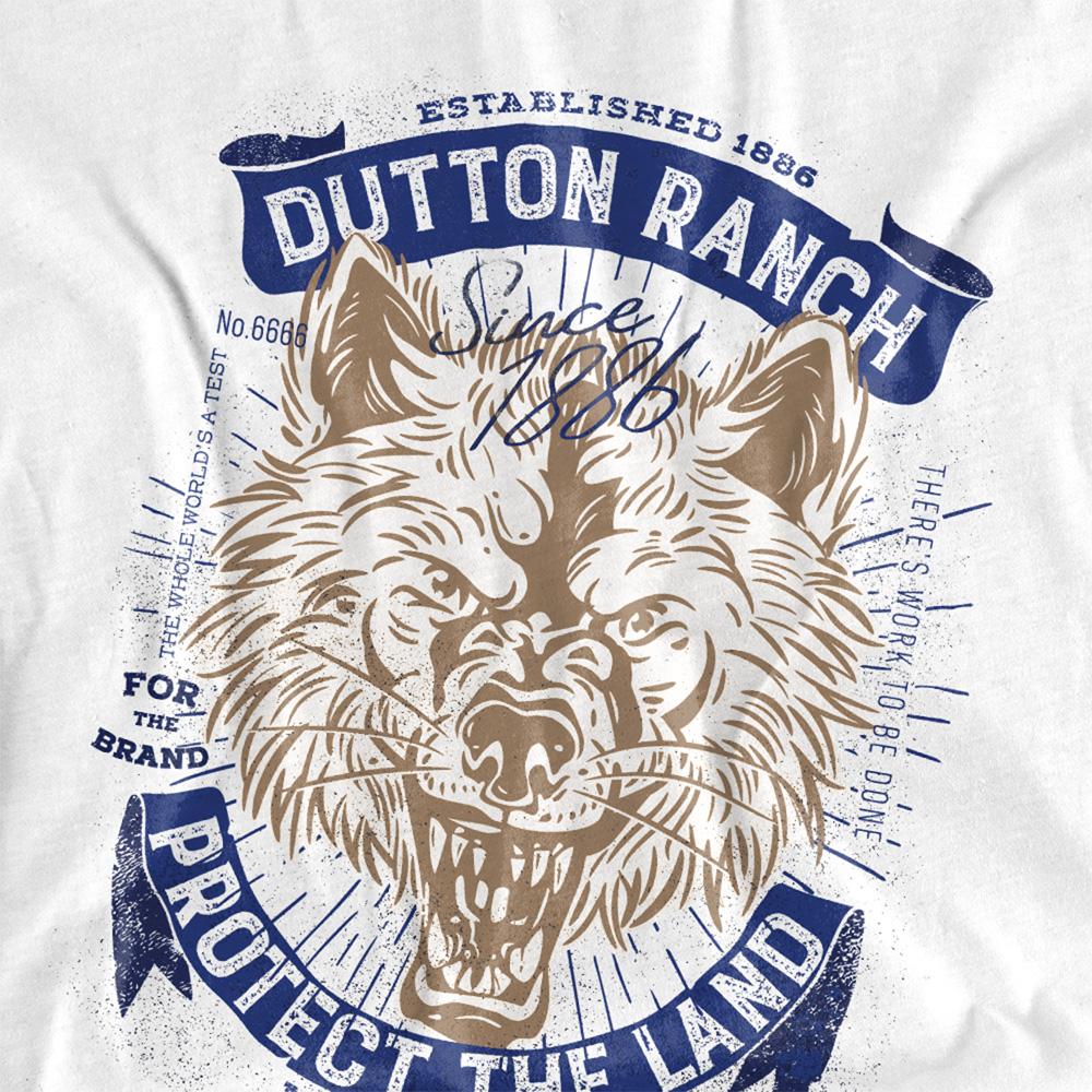 White - Side - Yellowstone Womens-Ladies Protect The Land Wolf T-Shirt