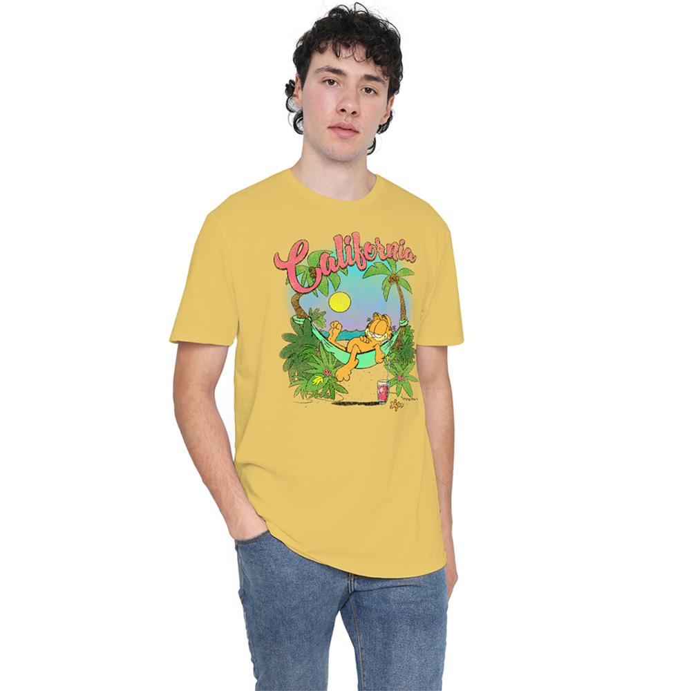 Banana Yellow - Back - Garfield Unisex Adult Beach Time T-Shirt