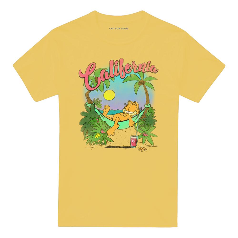 Banana Yellow - Front - Garfield Unisex Adult Beach Time T-Shirt