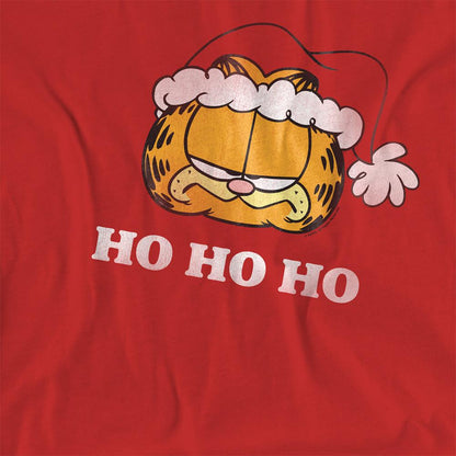 Red - Side - Garfield Womens-Ladies Ho Ho Ho T-Shirt