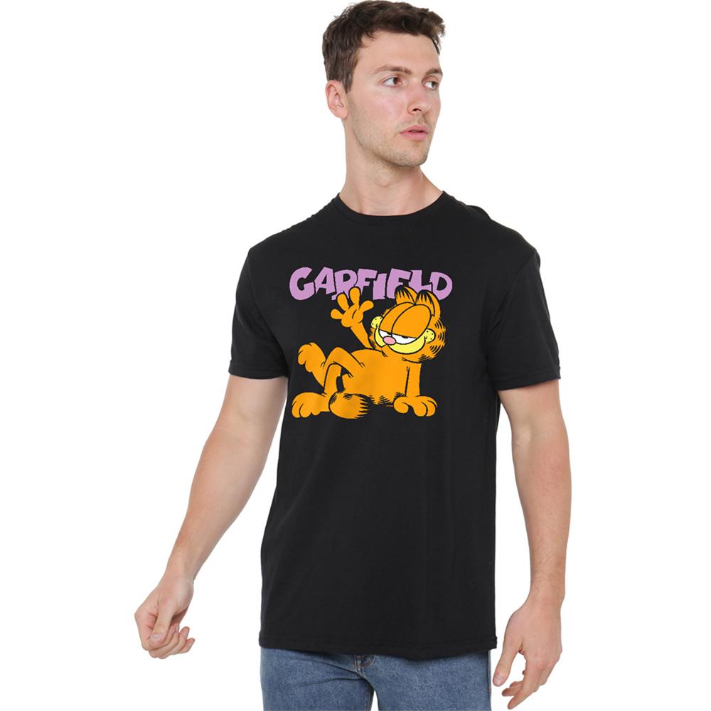 Black - Back - Garfield Unisex Adult Greeting T-Shirt