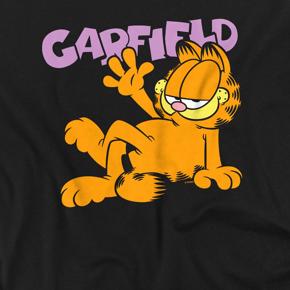 Black - Side - Garfield Unisex Adult Greeting T-Shirt