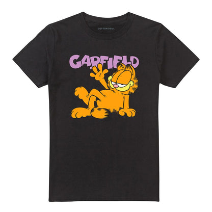 Black - Front - Garfield Unisex Adult Greeting T-Shirt