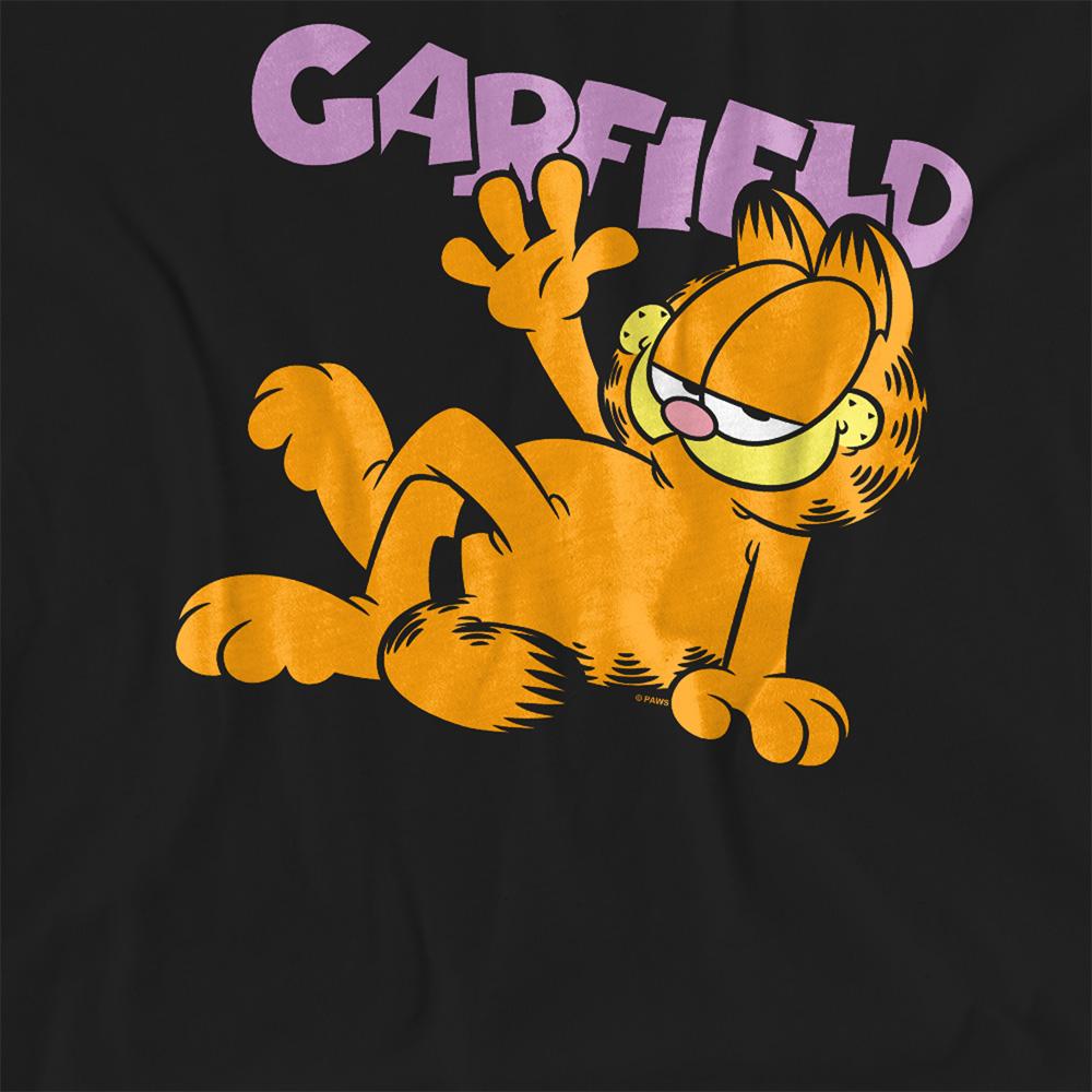 Black - Side - Garfield Womens-Ladies Greeting T-Shirt