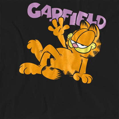 Black - Side - Garfield Womens-Ladies Greeting T-Shirt