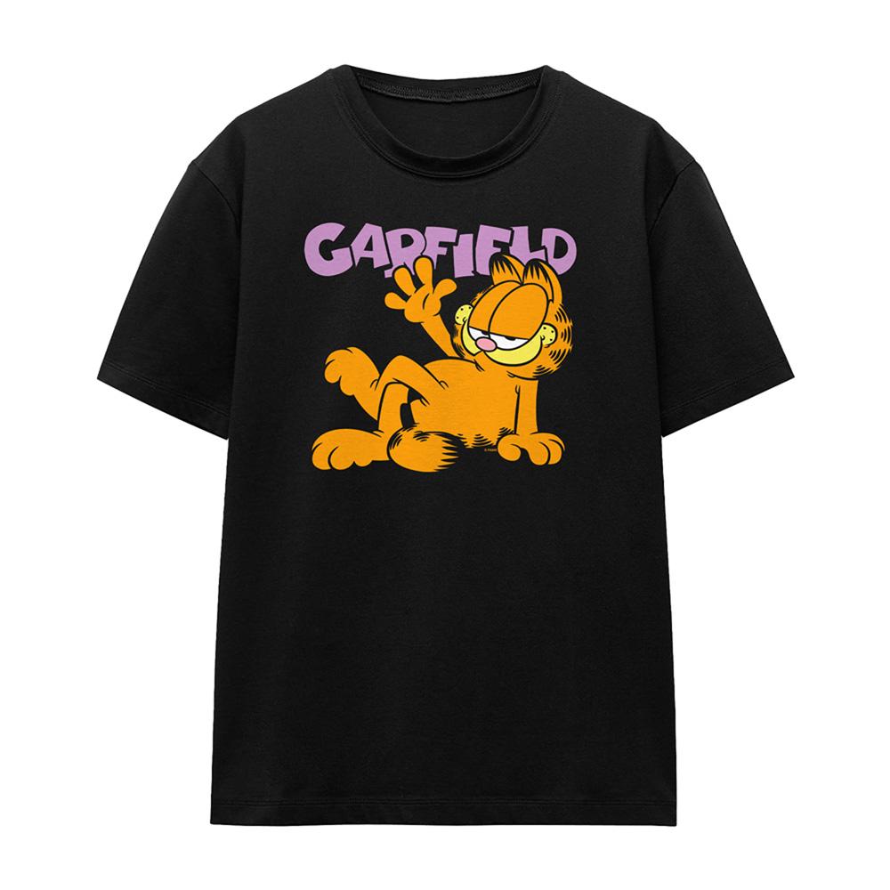 Black - Front - Garfield Womens-Ladies Greeting T-Shirt