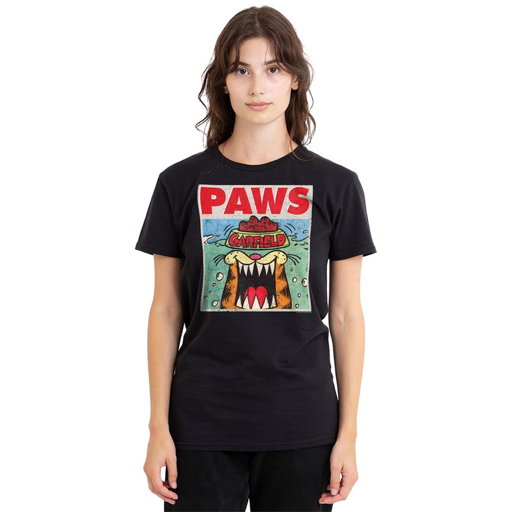 Black - Back - Garfield Womens-Ladies Paws T-Shirt