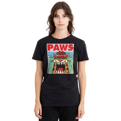 Black - Back - Garfield Womens-Ladies Paws T-Shirt