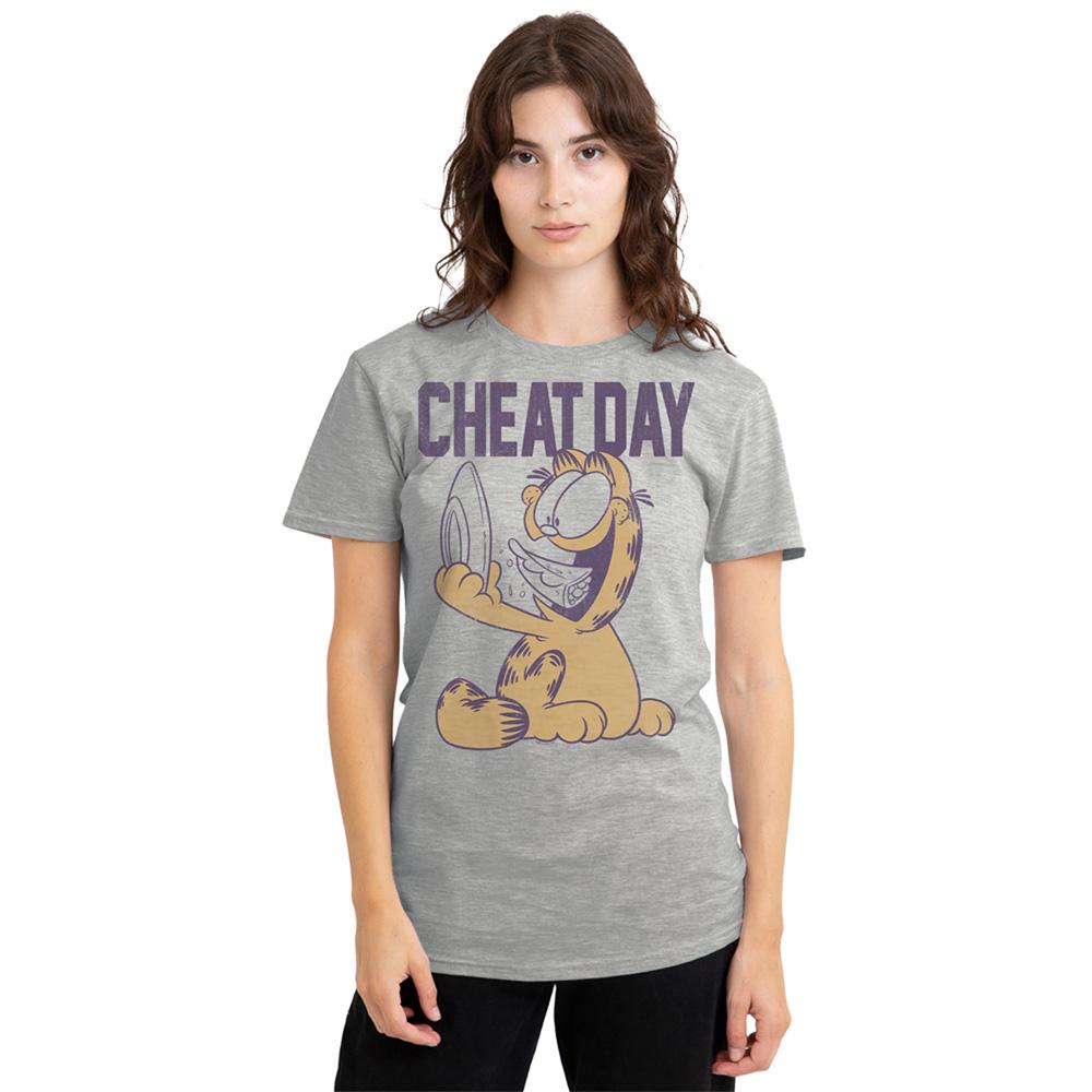 Athletic Heather - Back - Garfield Womens-Ladies Cheat Day Heather T-Shirt