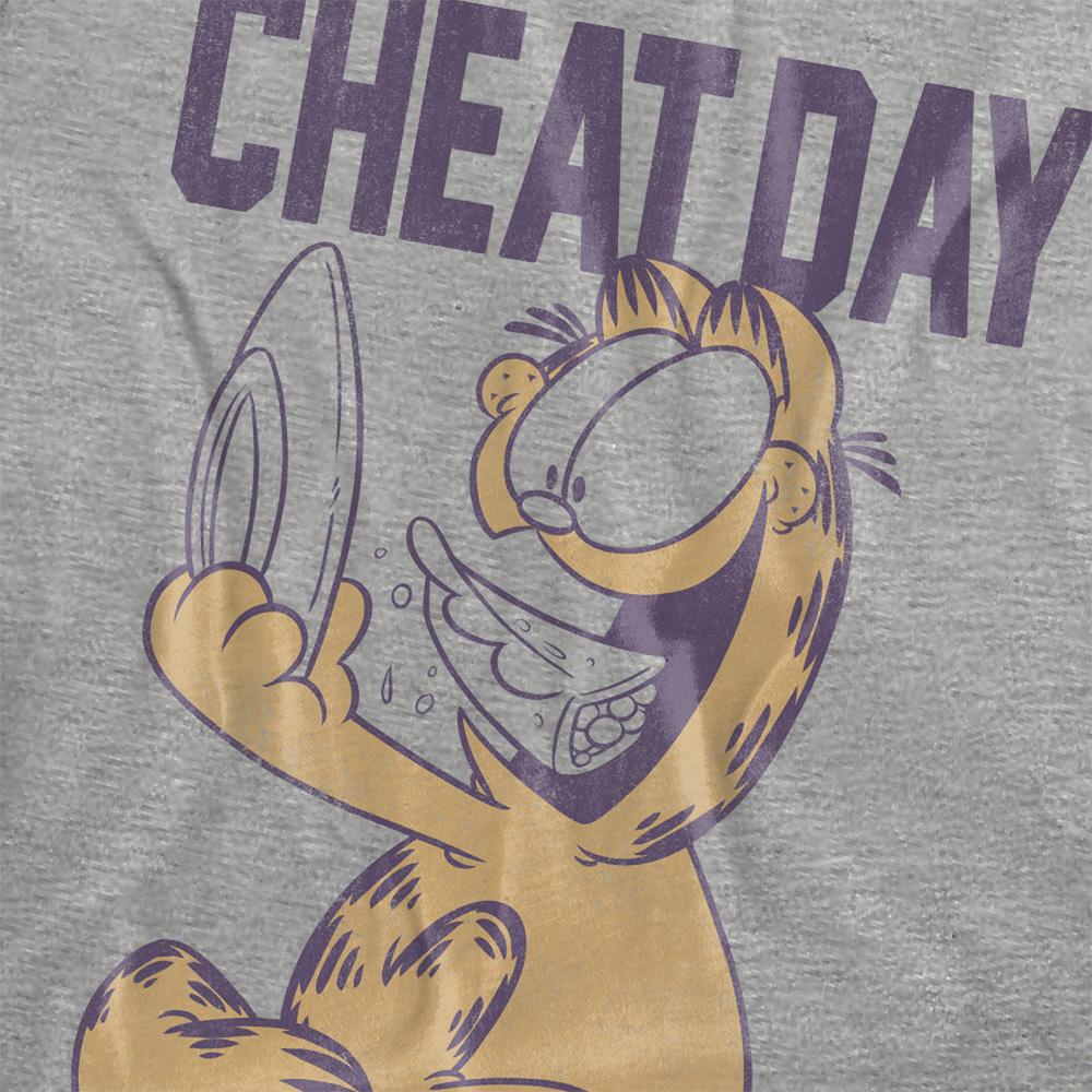 Athletic Heather - Side - Garfield Womens-Ladies Cheat Day Heather T-Shirt