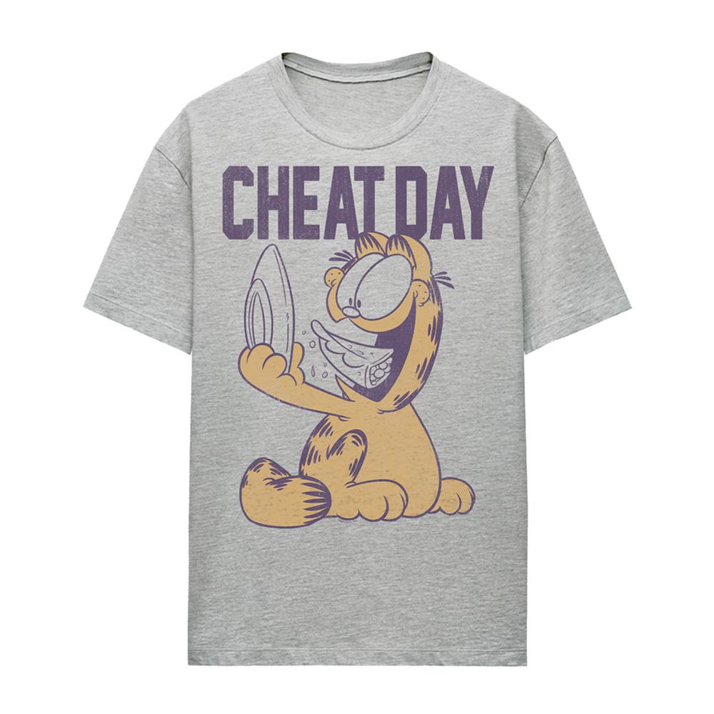 Athletic Heather - Front - Garfield Womens-Ladies Cheat Day Heather T-Shirt