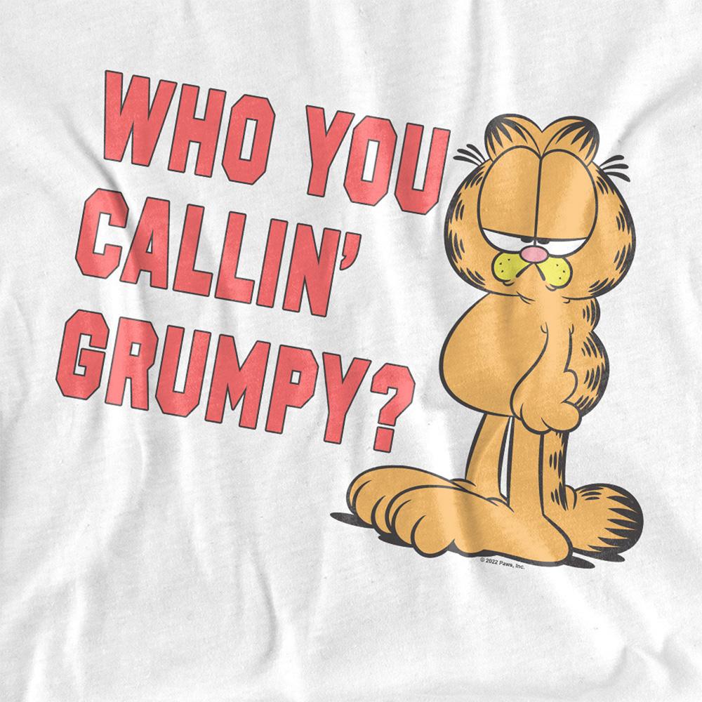 White - Side - Garfield Unisex Adult Who You Callin Grumpy T-Shirt