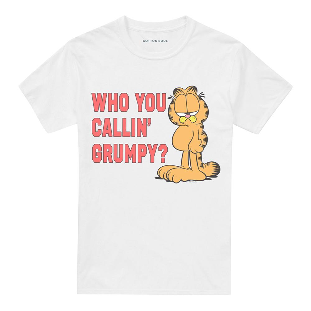 White - Front - Garfield Unisex Adult Who You Callin Grumpy T-Shirt