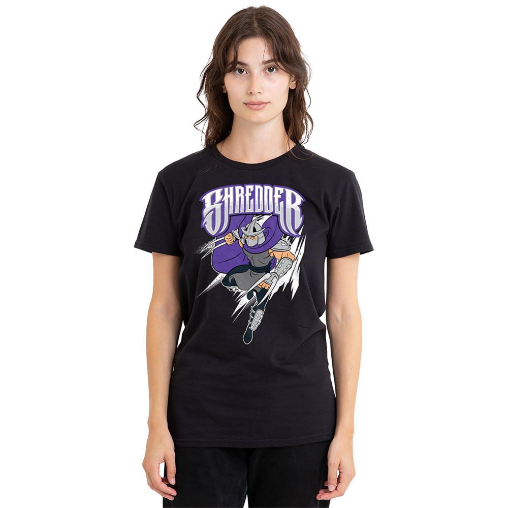Black - Back - Teenage Mutant Ninja Turtles Womens-Ladies Thrust Shredder T-Shirt
