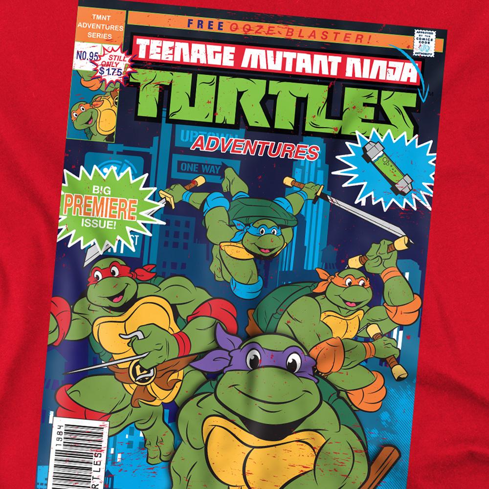 Red - Side - Teenage Mutant Ninja Turtles Unisex Adult TMNT Adventures Cover T-Shirt