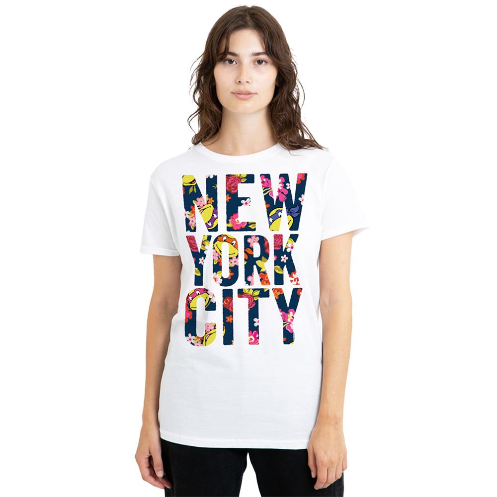 White - Back - Teenage Mutant Ninja Turtles Womens-Ladies New York City Faces T-Shirt