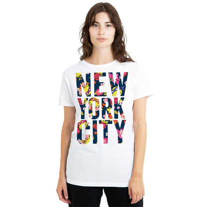 White - Back - Teenage Mutant Ninja Turtles Womens-Ladies New York City Faces T-Shirt