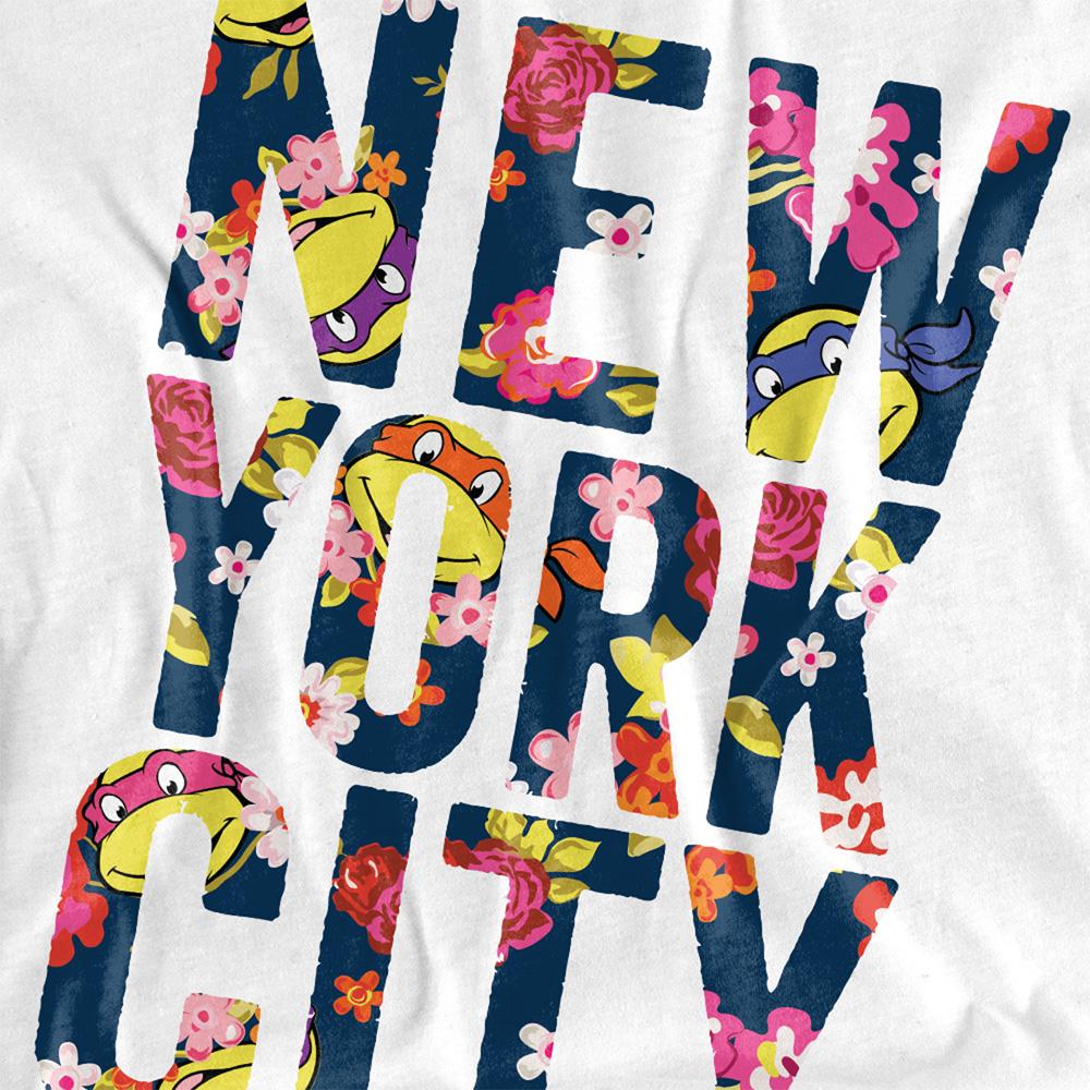White - Side - Teenage Mutant Ninja Turtles Womens-Ladies New York City Faces T-Shirt