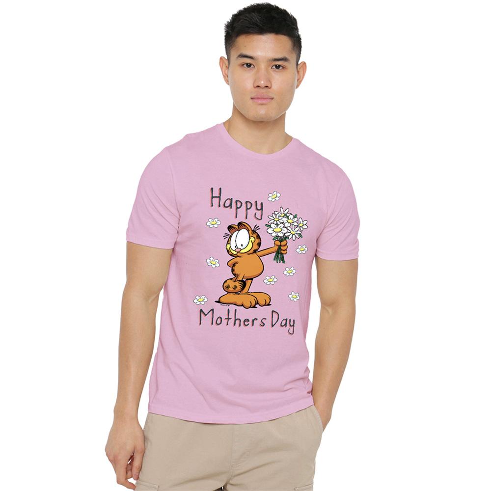 Pink - Back - Garfield Unisex Adult Mothers Day T-Shirt