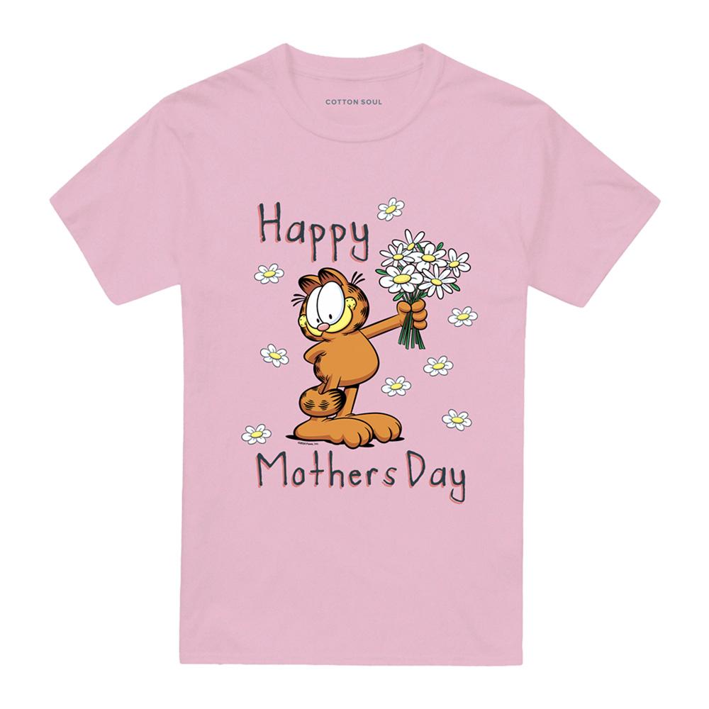 Pink - Front - Garfield Unisex Adult Mothers Day T-Shirt