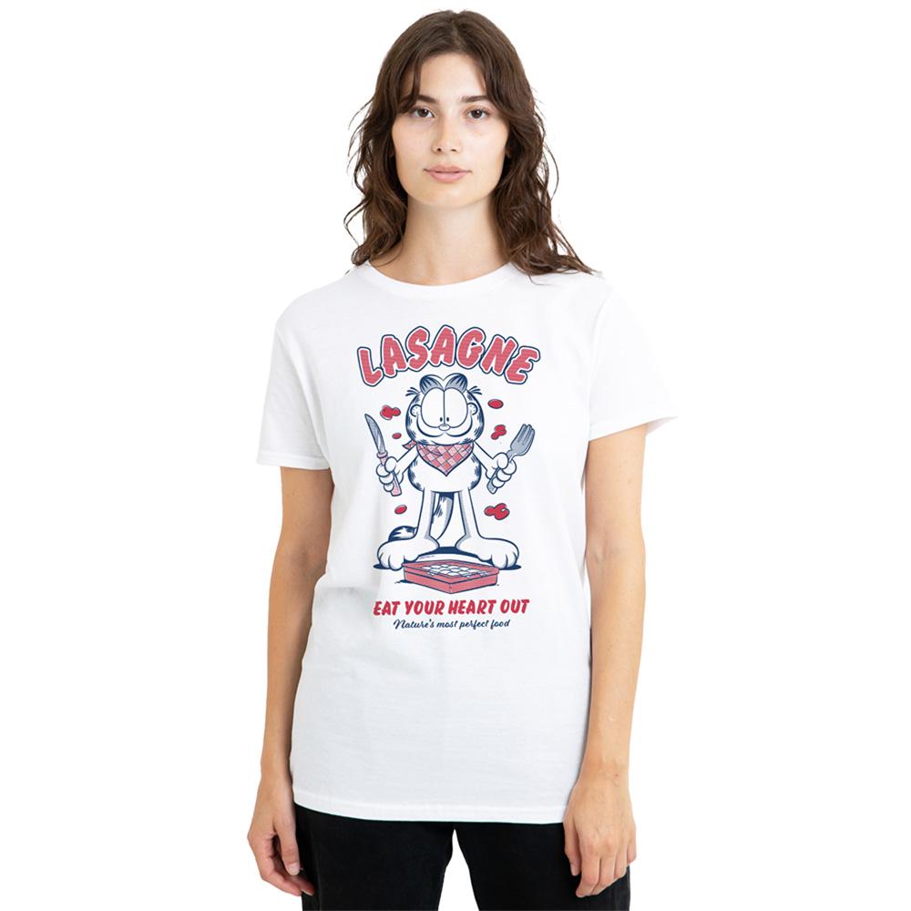 White - Back - Garfield Womens-Ladies Lasagne T-Shirt