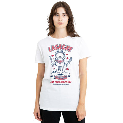 White - Back - Garfield Womens-Ladies Lasagne T-Shirt