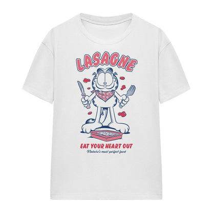 White - Front - Garfield Womens-Ladies Lasagne T-Shirt