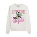 Stone - Front - Disney Womens-Ladies Hit The Slopes Mickey Mouse Sweatshirt